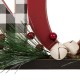 Glitzhome Set of 2 Christmas Wooden Plaid JOY & NOEL Table Decors