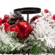 Glitzhome Glitted Berry Ornament Pinecone Candle Holder Centerpiece