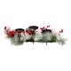 Glitzhome Glitted Berry Ornament Pinecone Candle Holder Centerpiece