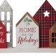 Glitzhome 20"L Metal & Wooden Christmas House Table Décor