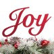 Glitzhome 20"L Christmas Metal "Joy" Floral Centerpiece Table Decor