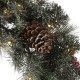 Glitzhome 24"D Pre-Lit Glittered Pine Cone Christmas Wreath with Warm White LED Light