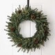 Glitzhome 24"D Pre-Lit Greenery Pine Cone Christmas Wreath with Warm White LED Light