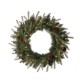 Glitzhome 24"D Pre-Lit Greenery Pine Cone Christmas Wreath with Warm White LED Light