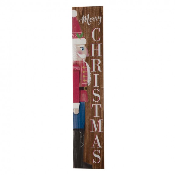 Glitzhome 60"H Wooden Christmas Nutcracker Porch Sign