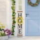 Glitzhome 42"H Wooden "Home" Porch Sign with 3 Interchangeable Floral Wreaths（Spring/ Fall/ Christmas）