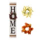 Glitzhome 42"H Wooden "Home" Porch Sign with 3 Interchangeable Floral Wreaths（Spring/ Fall/ Christmas）