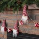 Glitzhome 72"L Red and White Fabric Christmas Gnome Garland