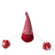 Glitzhome 72"L Red and White Fabric Christmas Gnome Garland