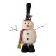 Glitzhome Telescoped Fabric Christmas Snowman Standing Décor