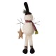 Glitzhome 28"H Fabric Christmas Snowman Shelf Sitter with Dangling Legs