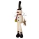 Glitzhome 28"H Fabric Christmas Snowman Shelf Sitter with Dangling Legs