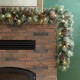 Glitzhome 9 ft. Pre-Lit Glittered Pine Cone Christmas Garland with 50 Warm White LED Lights