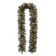 Glitzhome 9 ft. Pre-Lit Glittered Pine Cone Christmas Garland with 50 Warm White LED Lights