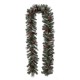 Glitzhome 9 ft. Pre-Lit Glittered Pine Cone Christmas Garland with 50 Warm White LED Lights