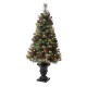 Glitzhome 4ft Flocked Artificial Christmas Tree With 100 Warm White Light