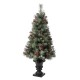 Glitzhome 4ft Flocked Artificial Christmas Tree With 100 Warm White Light, Set of 2