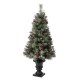 Glitzhome 4ft Flocked Artificial Christmas Tree With 100 Warm White Light