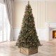 Glitzhome 7.5ft Pre-Lit Green Pine Artificial Christmas Tree with 700 Warm White Lights