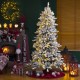 Glitzhome 7.5ft Pre-Lit Snow Flocked Fir Christmas Tree with 400 Warm White Lights