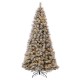 Glitzhome 9ft Pre-Lit Snow Flocked Artificial Spruce Christmas Tree With 900 Warm White Lights