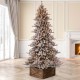 Glitzhome 9ft Pre-Lit Snow Flocked Fir Artificial Christmas Tree with 650 Warm White Lights