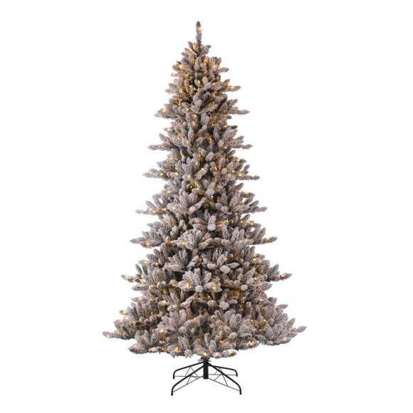 Glitzhome 9 ft. Pre-Lit White Pine Artificial Christmas Garland