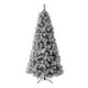 Glitzhome 7.5ft Pre-Lit Snow Flocked Artificial Spruce Christmas Tree With 650 Warm White Lights