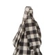 Glitzhome 16.93"H Black & White Plaid Fabric Table Tree