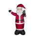 Glitzhome 11.8 ft Christmas Lighted Santa Claus Carrying Gift Bag Inflatable Decor 