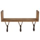 Glitzhome S/2 Farmhouse Wooden/Iron Wall Shelves with Hooks