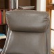 Glitzhome Mid-Century Modern Brownish Grey Leatherette Gaslift Adjustable Swivel Office Chair