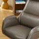 Glitzhome Mid-Century Modern Brownish Grey Leatherette Gaslift Adjustable Swivel Office Chair