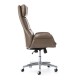 Glitzhome Mid-Century Modern Brownish Grey Leatherette Gaslift Adjustable Swivel Office Chair