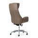 Glitzhome Mid-Century Modern Brownish Grey Leatherette Gaslift Adjustable Swivel Office Chair