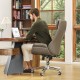 Glitzhome Mid-Century Modern Brownish Grey Leatherette Gaslift Adjustable Swivel Office Chair