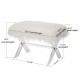 Glitzhome 25.6"L White and Clear Faux Fur Upholstered Bench with Acrylic X-Leg