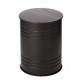 Glitzhome Black Metal Storage Accent Table or Stool with Solid Wood Lid - Set of 2