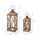 Glitzhome Modern Farmhouse Wooden Lantern, Set of 2
