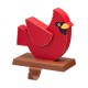 Glitzhome 6.3"H Wooden Christmas Red Bird Stocking Holder