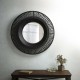 Glitzhome 35"D Vintage Industrial Metal Round Wall Mirror Decor