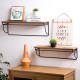 Glitzhome Farmhouse Metal/Wooden Wall Mounted Shelves, Set of 2