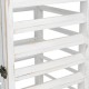 Glitzhome Wash White Farmhouse Wooden Shutter Lanterns, Set of 2