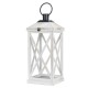 Glitzhome Wash White Farmhouse Modern Wooden Lanterns, Set of 2