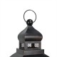 Glitzhome Black Farmhouse Wooden Lanterns With Diamond Window Frame,  Set of 2