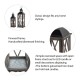 Glitzhome Black Farmhouse Wooden Lanterns With Diamond Window Frame,  Set of 2