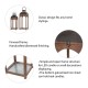 Glitzhome Whiskey Brown Farmhouse Modern Wood/Metal Lanterns, Set of 2