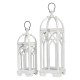 Glitzhome Wash White Farmhouse Wooden Church Window Frame Lanterns, Set of 2