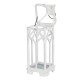 Glitzhome Wash White Farmhouse Wooden Church Window Frame Lanterns, Set of 2