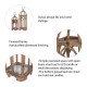 Glitzhome Farmhouse Natural Wooden Church Window Lanterns, Set of 2